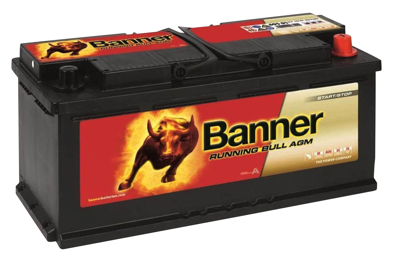 АКУМУЛЯТОРНА БАТАРЕЯ BANNER ВИКОРИСТОВУЮТЬСЯ ДЛЯ ЗАПУСКУ ПОРШНЕВИХ ДВИГУНІВ 12V 105AH RUNNING BULL AGM